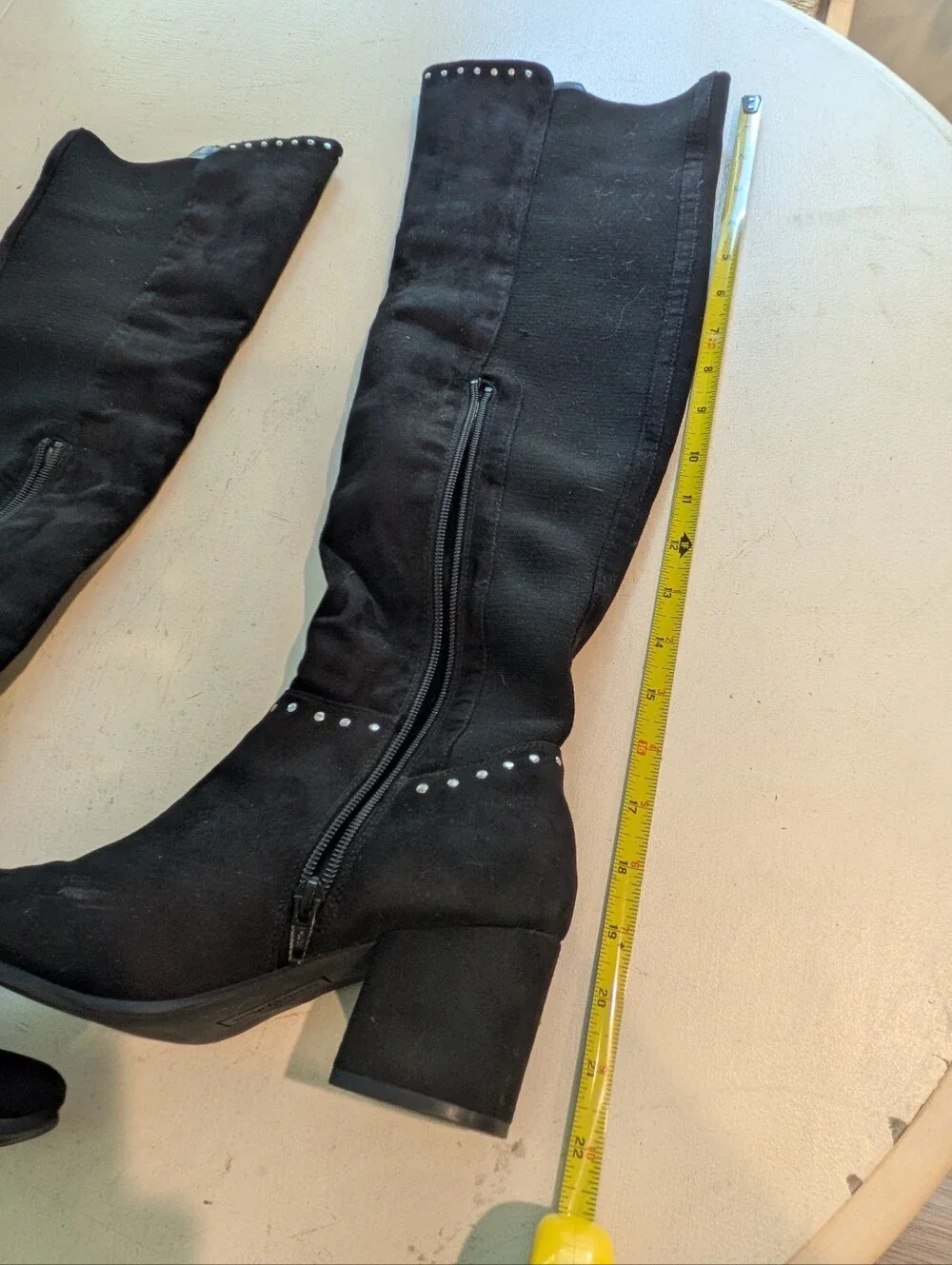 Over-the-Knee Studded Block Heel Boots - Picture 12 of 17